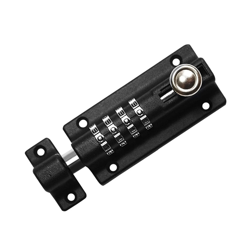 Combi-Bolt,Combination Locking Bolt,Set Your Own Code,Thicken Solid Zinc Alloy,Home Reinforcement,Iron Gates,barns,Fences,childproofing,cupboards,Workshop,1Pack,Black,SISAV557 Black - NewNest Australia