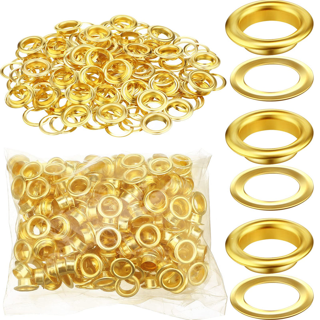 500 Pieces Grommet and 500 Pieces Washer Grommet Kit Finish Grommet Eyelet for Clothes Fabric Leather Tag Bag (Gold, 1/2 Inch) Gold - NewNest Australia