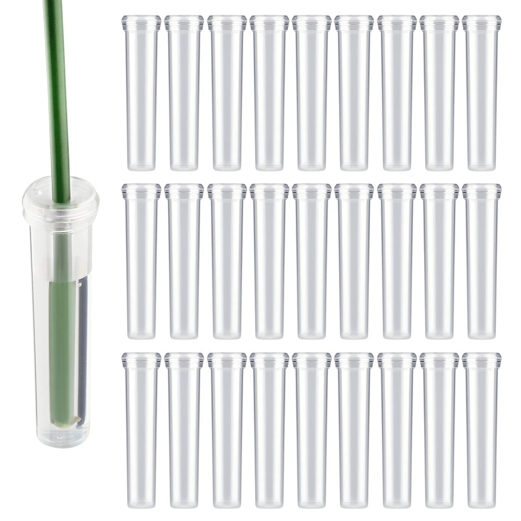 AIEX 48pcs Floral Water Tubes Reusable Plastic Flower Tubes with Silicone Cap for Flowers Plants 7.2x1.8cm/2.8x0.7inch(White Clear) - NewNest Australia