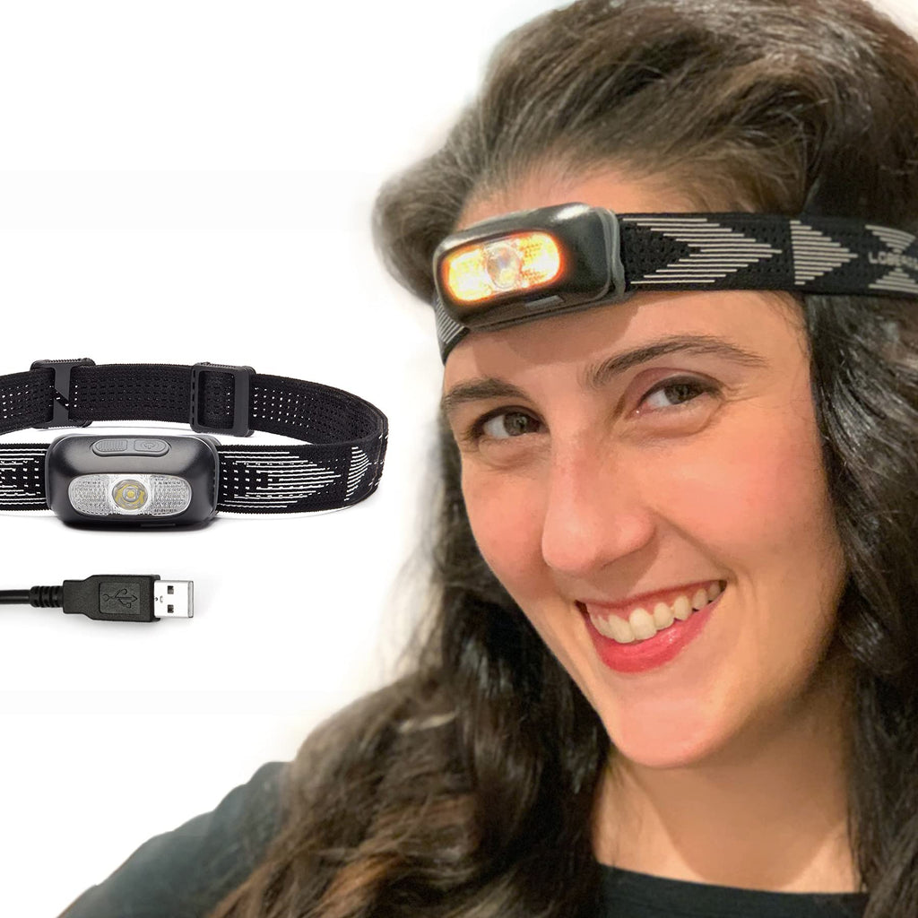LoveBeams Rechargeable Headlamp – Auto-Dimming Headlamp Flashlight with Social Mode – Super Bright LED Headlight with Custom Color Changes – Ideal Running, Fishing or Camping Headlamp - NewNest Australia