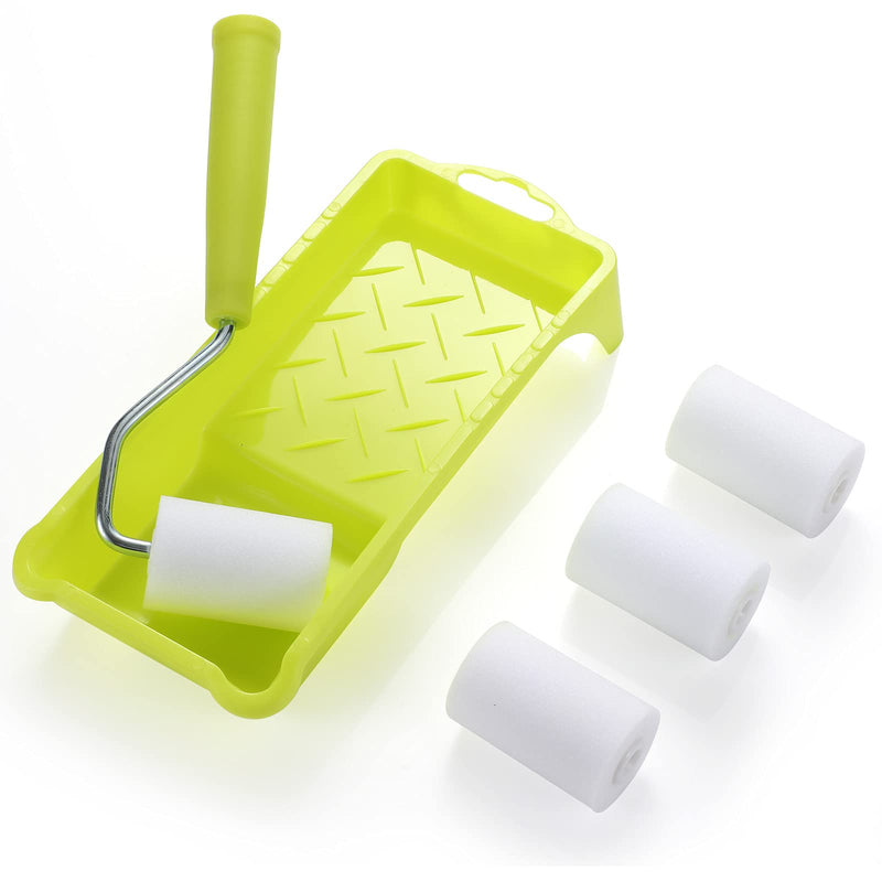 Paint Roller 2 Inch,High-Density Foam Roller with Frame,Tray,Mini Paint Roller Refills, Small Sponge Roller Painting Supplies for Smaller DIY Stenciling Projects(Pack of 6) - NewNest Australia