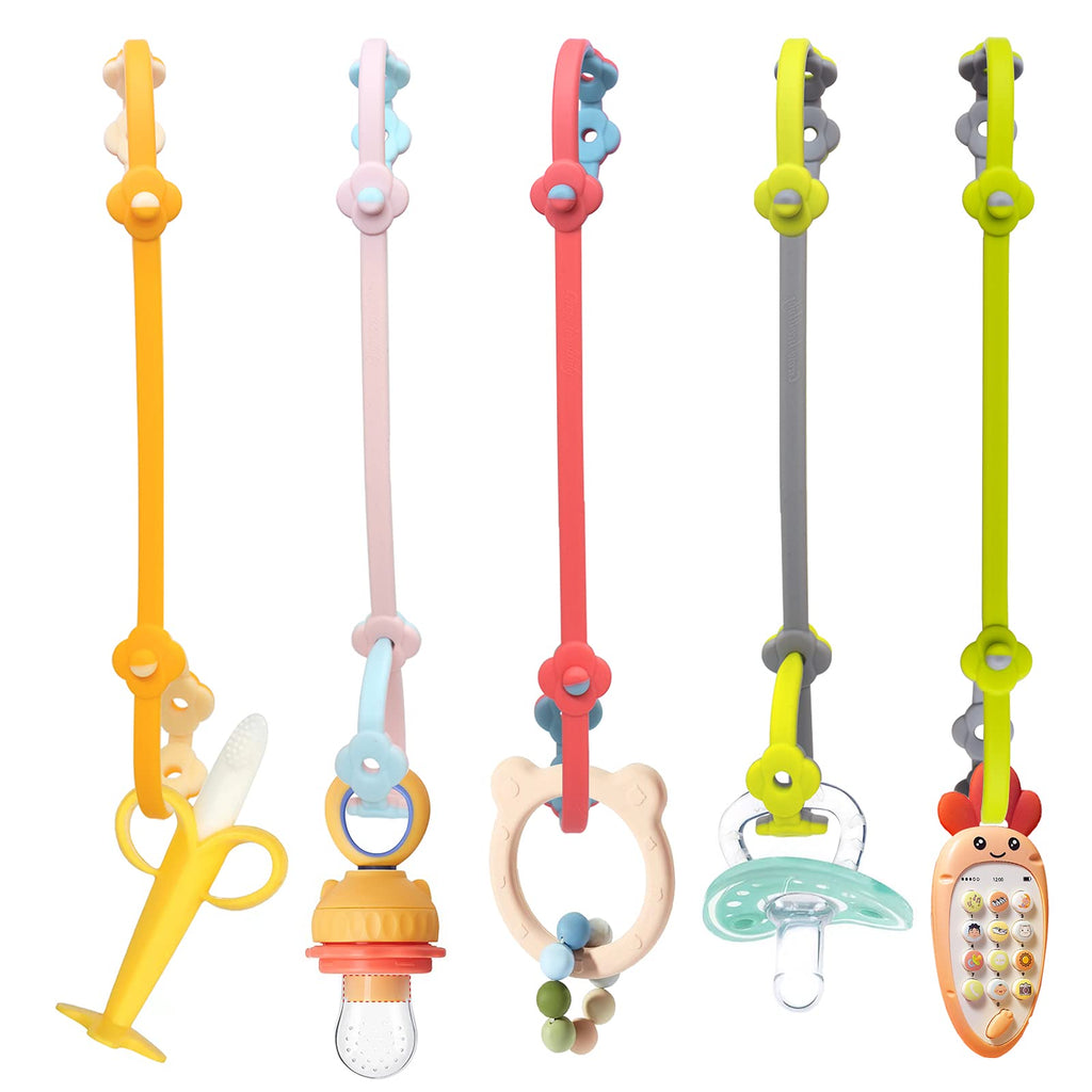 Toy Straps for Baby 5PK Silicone Toy Leash Holder for Stroller HighChairs Car seat, Secure-A-Toy Adjustable Length to Keep Toys Clean … - NewNest Australia