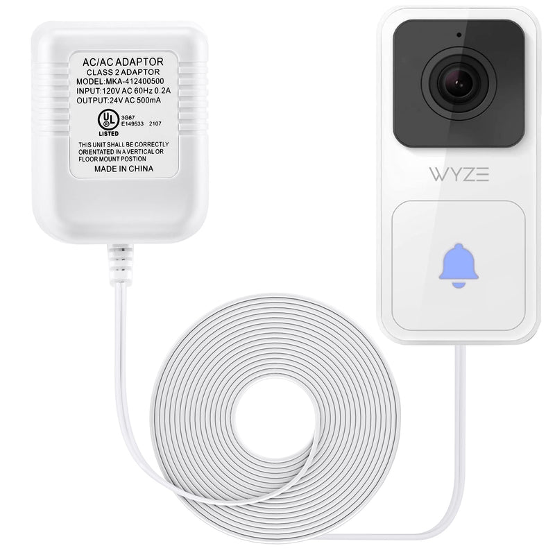 24 Volt Transformer, C Wire Power Adapter Compatible with Wyze Video Doorbell, 24VAC 500mA Transformer UL Certified with 16.4 Feet Cable Supply Power with Wyze HD Chime - NewNest Australia