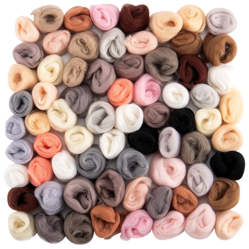 72pcs 7.6 oz Needle Felting Wool- 24 Dark Colors Nature Fibre Wool Yarn Roving Needle Felting Hand Spinnings for Wool Felting Yarn Supplies DIY Craft Materials, 3g/Color Deep Color - NewNest Australia