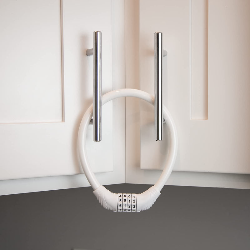 Urban August Original Fridge Lock: Multi-Functional Cable Combination Lock, for French-Door Refrigerators and Cabinets (Two Pack White) Two Pack White - NewNest Australia