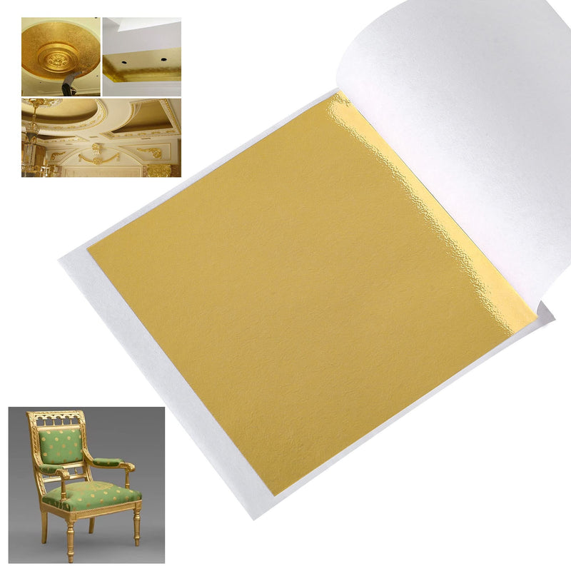 DECONICER 100 Sheets Imitation Gold Leaf Sheets.Gold Foil Sheets are Suitable for Art,Gilding,Decoration,Crafts,Pictures,Frames,Sculpture,Furniture.3.15×3.35 inches. - NewNest Australia
