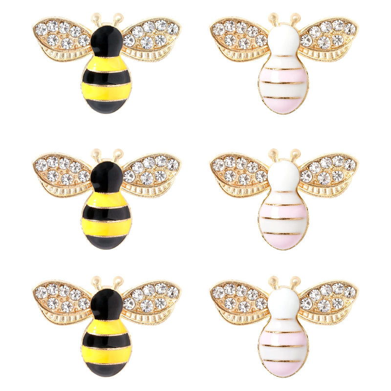 20 Pcs Enamel Bee Charms Pendants Rhinestone Enamel Craft Embellishments Crafting for DIY Handmade Crafts (multi) multi - NewNest Australia