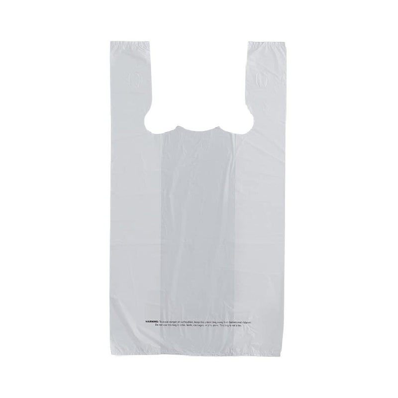 KitchenDine Plastic Bags - Grocery Bags T-Shirt Shopping Bag - White Merchandise 21" x 11 1/2" Cary Out Recyclable Bags. Bolsas De Plastico (100) 100 - NewNest Australia