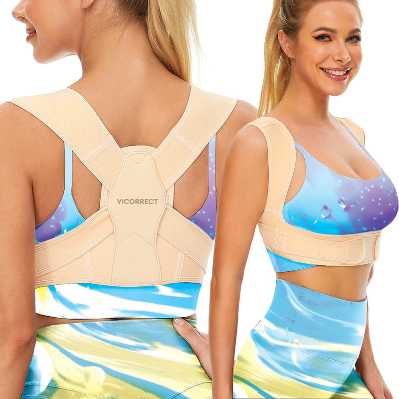 Vicorrect Posture Corrector for Women and Men, Adjustable upper back straightener posture corrector and Providing Pain Relief from Neck, Shoulder, and Upper Back (Small/Medium) Small/Medium - NewNest Australia