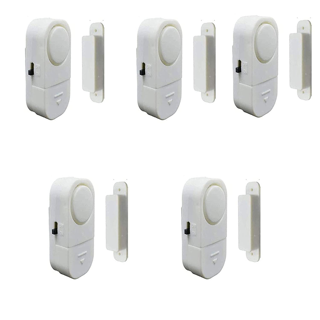 5 Pack Wireless Door Window Alarm, Magnetic Burglar Alert Sensor with Batteries Ideal for Home, Garage, Apartment, Dorm, RV and Office (White) - NewNest Australia
