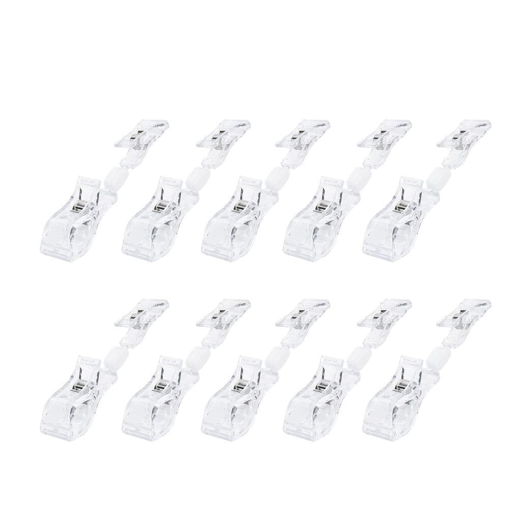 Coshar 10pcs Rotatable Merchandise Sign Display Clip Clear Plastic Double End Clip Price Holder Clip for Business Cards (4.3"x0.87") - NewNest Australia