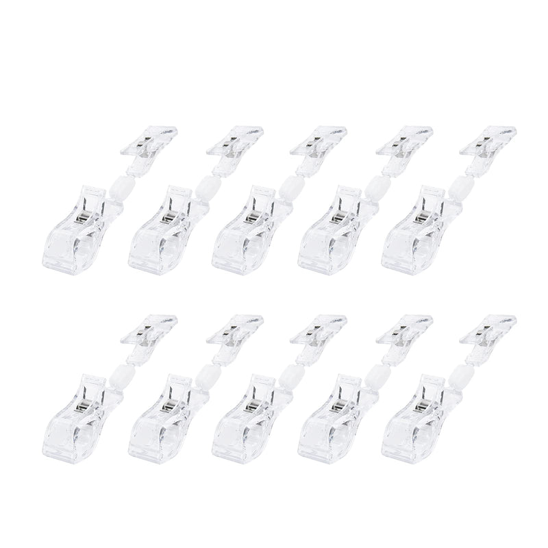 Coshar 10pcs Rotatable Merchandise Sign Display Clip Clear Plastic Double End Clip Price Holder Clip for Business Cards (4.3"x0.87") - NewNest Australia