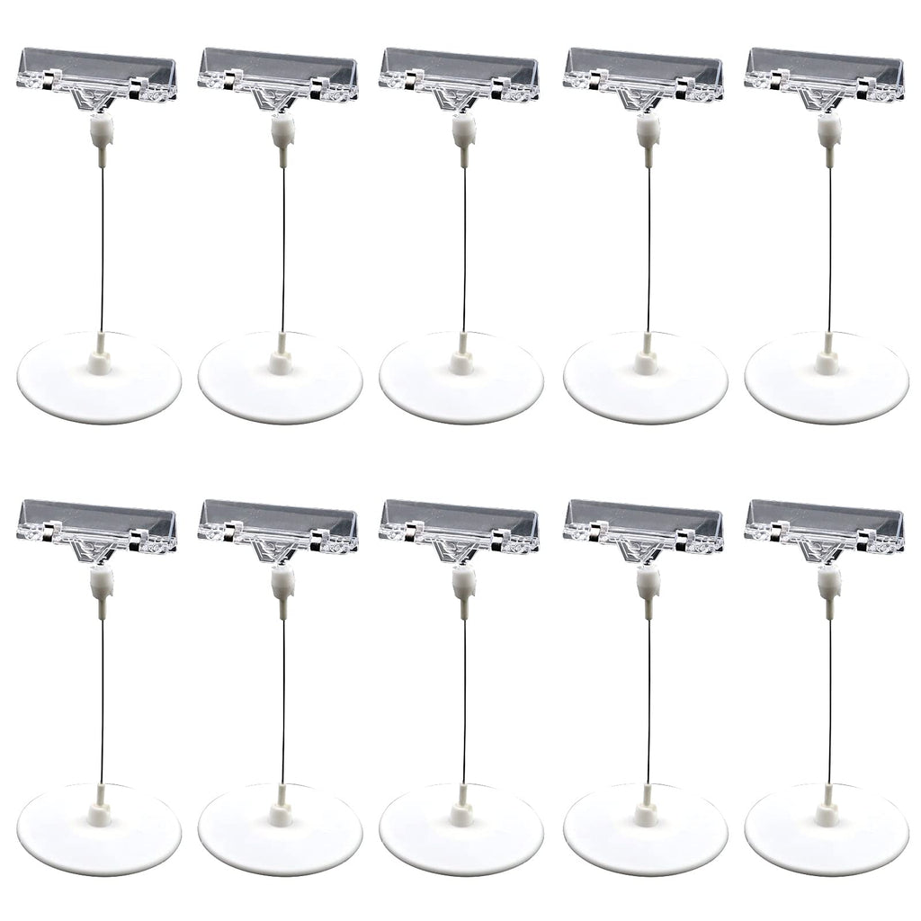 Coshar 10pcs Rotatable Sign Clip Holder Stand with Round Base and Steel Wires for Price Tags Name Card Memo - NewNest Australia