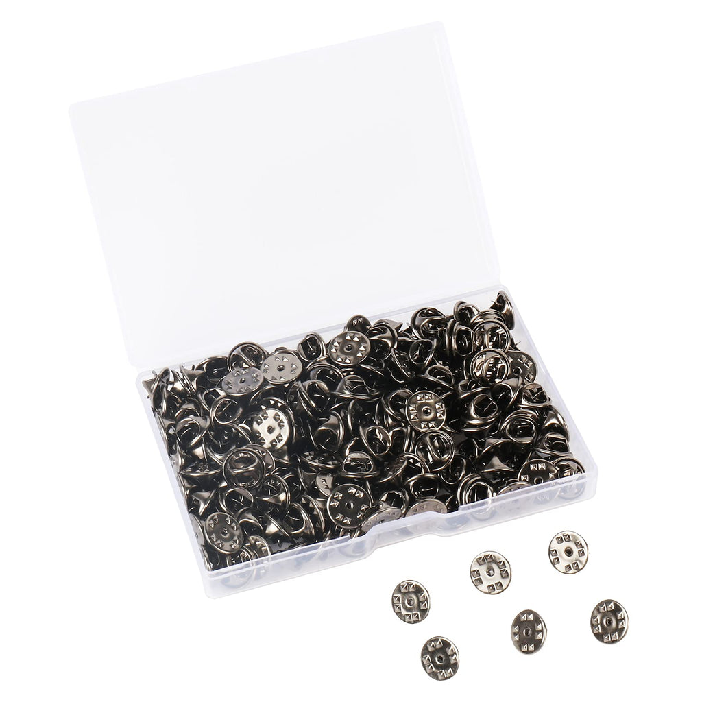 SUBANG 100 Pieces Metal Pin Backs Locking Pin Keepers Locking Clasp with Storage Case, Badge Insignia Pin Backs Replacement (Black) Black - NewNest Australia