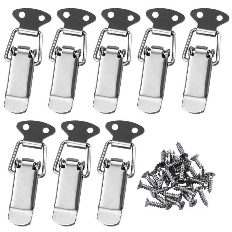 Spring Hasp 8 Pcs Stainless Steel Spring Loaded Toggle Latches Premium Hasp Silver with Lock Hole & 32Pcs Mounting Screws for Case Box Chest Trunk Closet Toggle Latch Hasp - NewNest Australia
