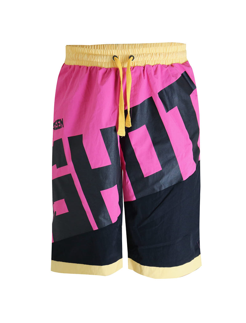 SCREENSHOT Men's Athletic Retro Throwback Basketball Gym Fitness Active Workout 12" Inseam Length Fashion Shorts Large Sp3102-pink - NewNest Australia