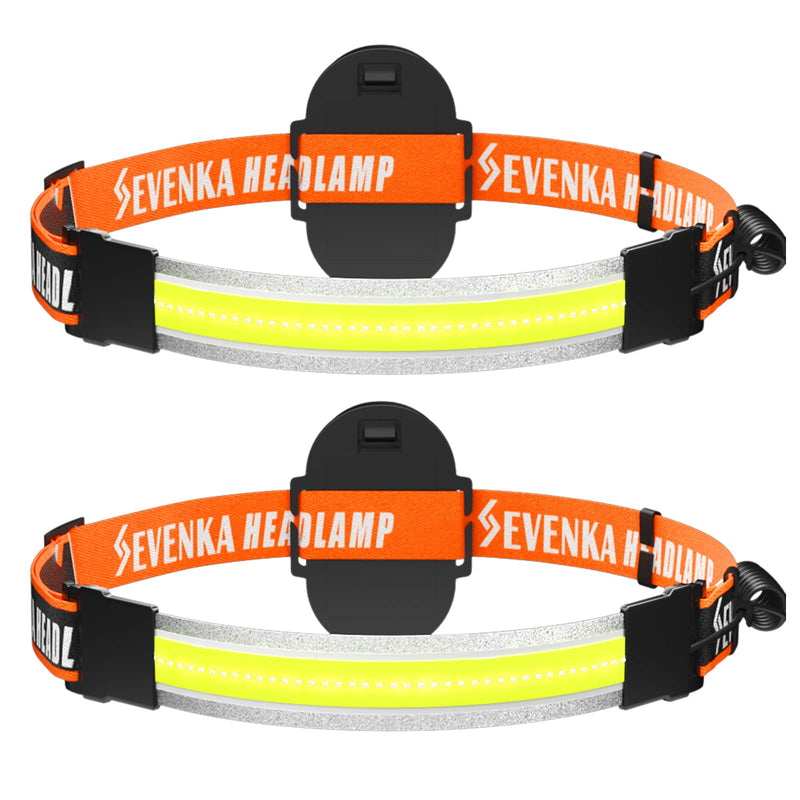 2 Pack Headlamp Flashlights, SEVENKA Bright LED Wide Beam Headlamp, 210° Illumination, 500 Lumens, 2.5oz Lightweight Headlamp, Hardhat Headlight for Running, Jogging, Hiking, Camping (No AAA Battery) - NewNest Australia
