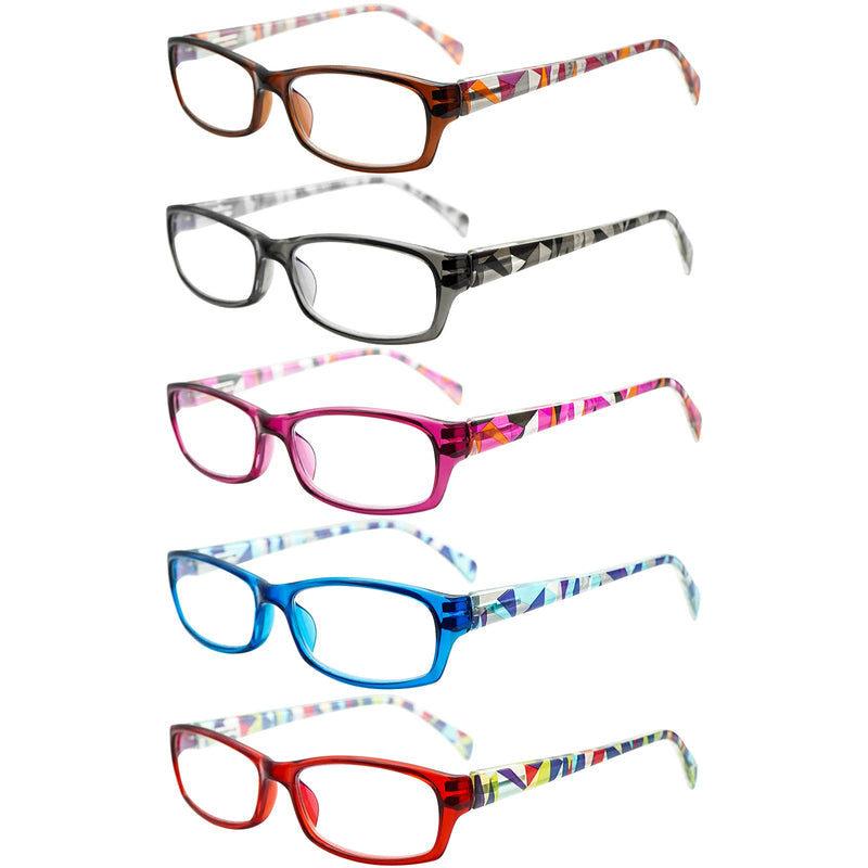 5 Pack Computer Reading Glasses Men and Women Anti Eyestrain Blue Light Blocking Glasses for Reading 5 Mix-3 0.0 x - NewNest Australia
