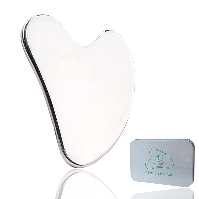 Ditind Gua Sha, Gua Sha Facial Tools, Stainless Steel Guasha Tool for Facial and Body SPA, Guasha Massage for Toxins Prevents Wrinkles and Body SPA Acupuncture Therapy Silver - NewNest Australia