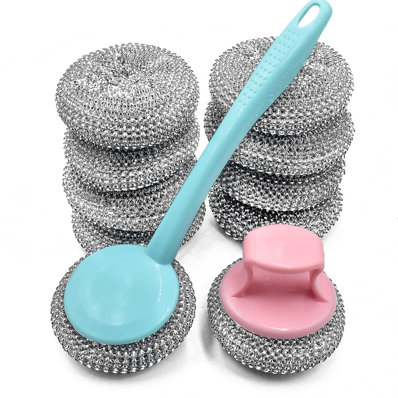 10 Pack Stainless Steel Sponges, Scrubbing Scouring Pad, Steel Wool Scrubber for Kitchens, Bathroom and More - NewNest Australia