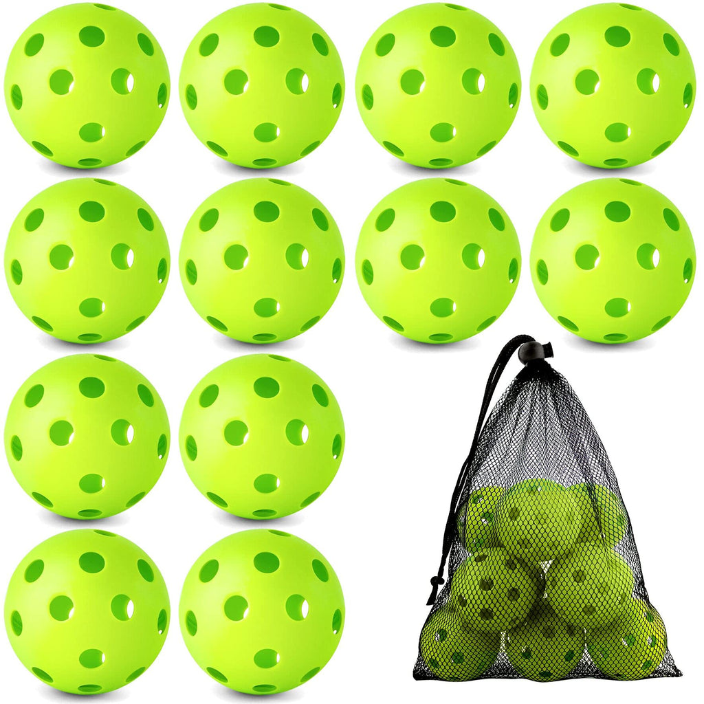 12 Pack Baseball Practice Baseballs Plastic Hollow Soft Balls with a Drawstring Bag for Hitting, Baseball Training Indoor Outdoor Use Green - NewNest Australia