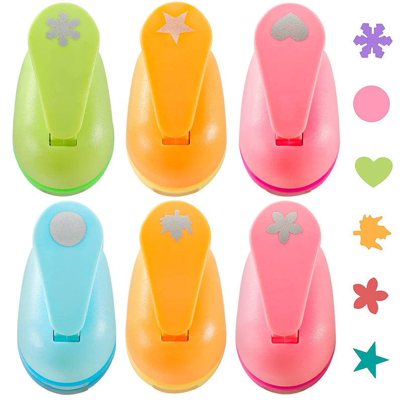LoveInUSA Punch Craft Set, 6PCS Hole Punch Shapes Hole Puncher for Crafts Paper Punches Decorative Snowflake Star Circle Hole Puncher for Crafting Scrapbook Nail Designs - NewNest Australia