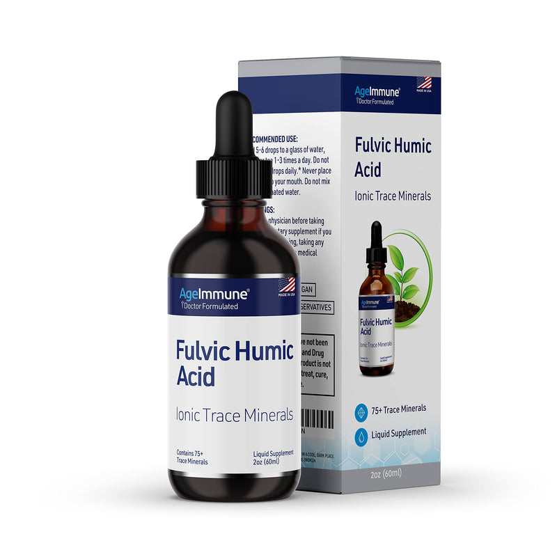Fulvic Humic Acid Ionic Trace Minerals Liquid Supplement. Plant Derived Mineral Drops with over 75 Trace Minerals for Energy Boost. Up to 8 months supply. Concentration 250%. - NewNest Australia