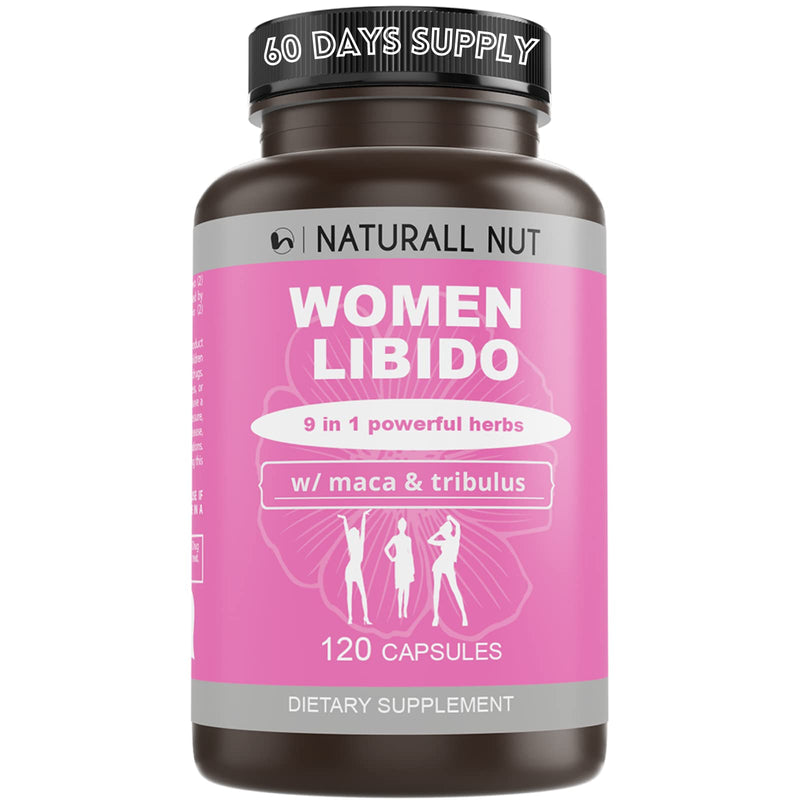 Women Libido - Promotes Increased Energy, Mood, Reduce Dryness, Herbal Complex for Women Health, PMS and Menopause Relief, 120 Vegan Capsules w/ Maca, Tribulus, Horny Goat Weed, Ginseng & Saw Palmetto - NewNest Australia