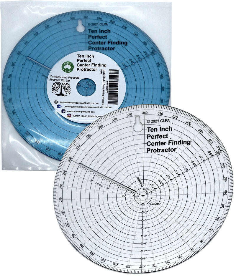 This clearly printed 10 Inch Center Finder &Protractor for woodworking & craft, can be used to find the center of your material, draw a circle on any surface, & measure diameter, radius or angles. - NewNest Australia