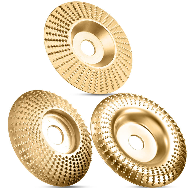 3 Pieces Grinding Wheel Shaping Disc Angle Grinder Discs Wood Carving Disc Angle Grinder Wheel Carving Abrasive Disc for Wood Cutting Shaping Polishing, Golden - NewNest Australia