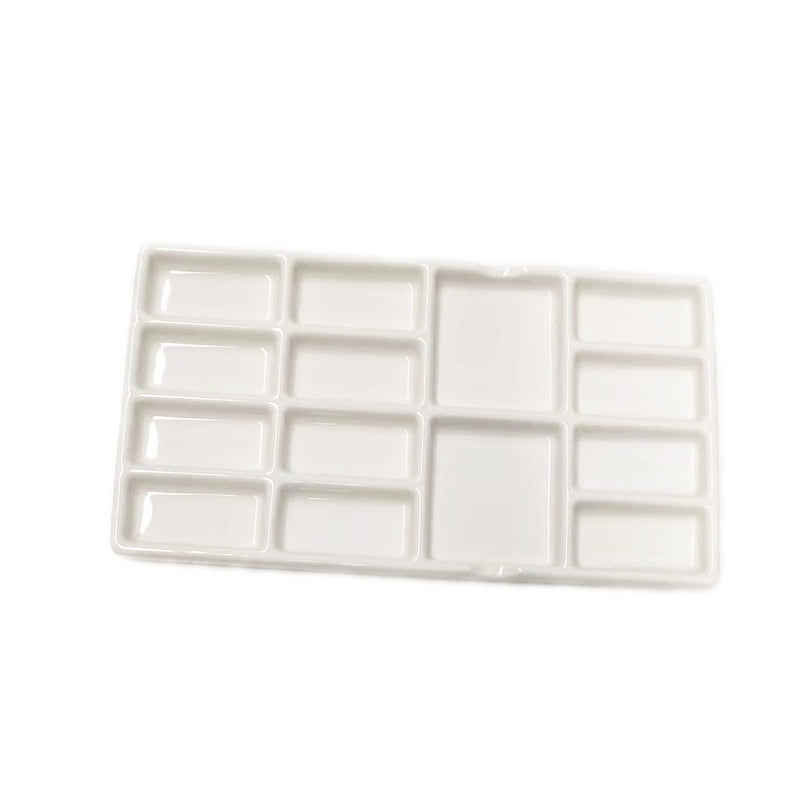 Gemerglity 14 Wells Ceramic Artist Paint Palette - 8 Inch Porcelain Watercolor Painting Palette Ceramic Mixing Tray for Painters - NewNest Australia