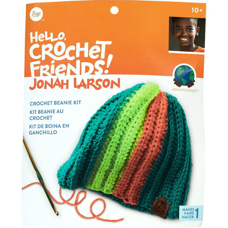 Boye 3629008001 Jonah's Hand Beanie Hat Crochet Kit for Beginners, 6 pcs, Multicolor - NewNest Australia