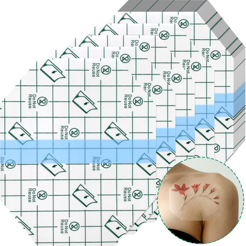 50 Pieces Transparent Stretch Adhesive Bandage Waterproof Transparent Film Dressing Bandages 4 x 4.75 Inches Clear Adhesive Dressing Tape for Swimming Showering, Octagon 4 x 4.75 Inch - NewNest Australia