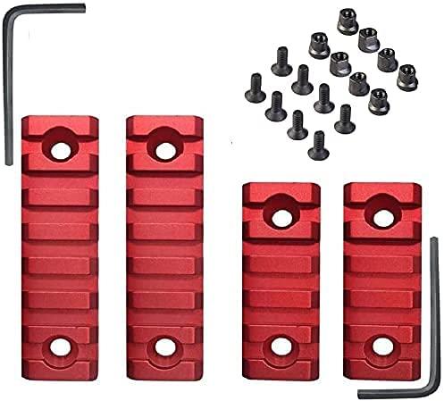 Gotical 2 Pieces of 5 Slots and 2 Pieces of 7 Slots Key mod Lightweight Aluminum Red Slots (Pack of 2 - 5 and 7 Slot ) Pack of 2 - 5 and 7 Slot Rails - NewNest Australia