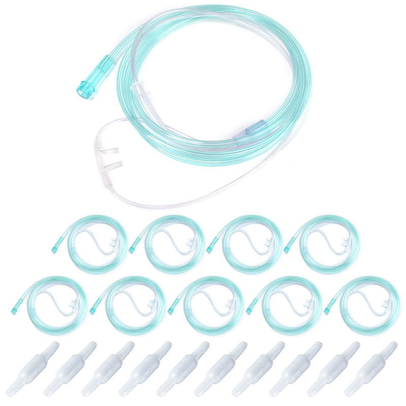 20 Packs Nasal Cannula Super Soft Tubing for Oxygen, Soft-Touch & Kink-Resistant, Includes 10PCS Nasal Oxygen Cannula for Adult and 10PCS Oxygen Tubing Swivel Standard Connector,7 Feets Tubing Length - NewNest Australia