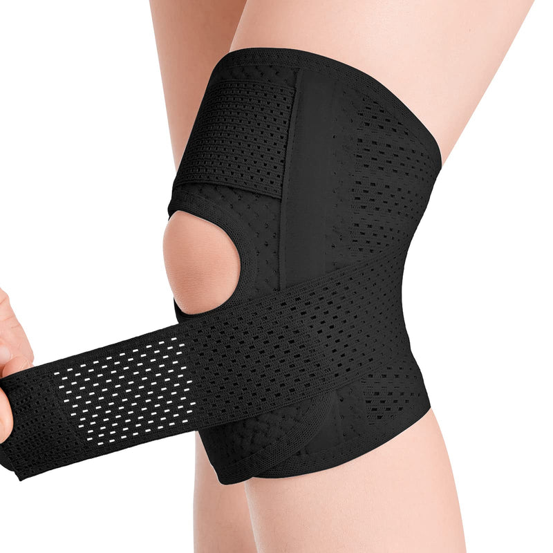 Galvaran Knee Brace with Side Stabilizers Relieve Meniscal Tear Knee Pain ACL MCL Arthritis,Joint Pain Relief, Breathable Adjustable Knee Support Suitable for Men and Women with Sports Injuries Small Black S(Left) - NewNest Australia