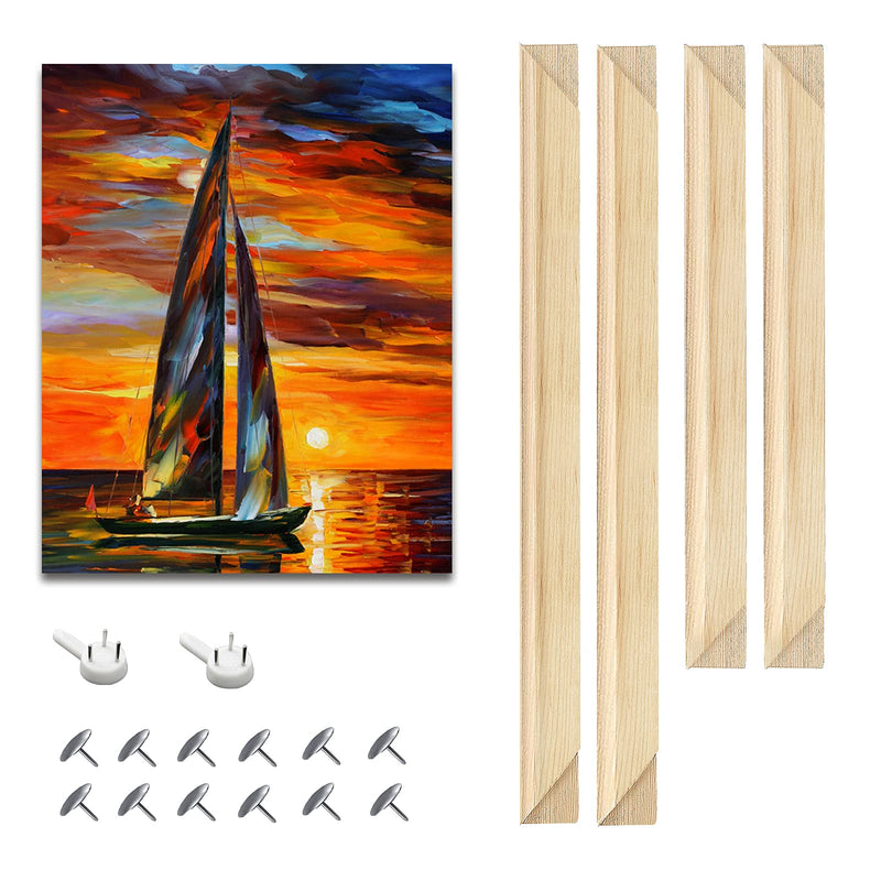 EVNEED DIY Canvas Stretcher Bars 16x20 Inch Canvas Frame - Easy to Assemble, Gallery Wrap Oil Frame Kits Canvas Wood Stretcher Bars- for Oil Paintings, Prints, Paint - NewNest Australia