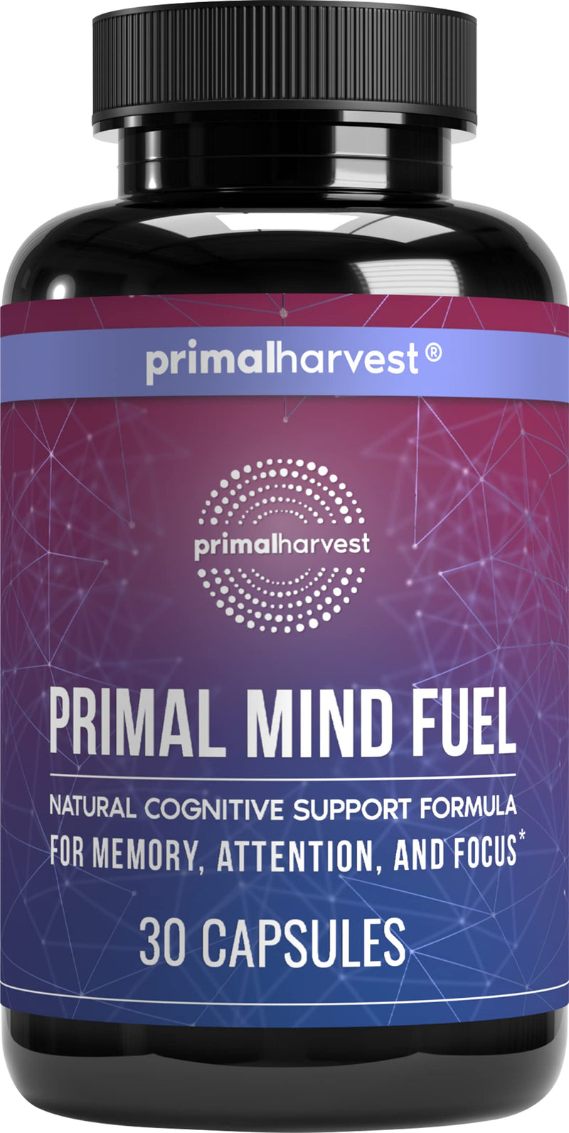 Brain Supplement by Primal Harvest - Primal Mind Fuel Brain Booster for Focus, Energy, Clarity, Memory Brain Health - Focus Supplement for Men and Woman 30 capsules Nootropics Brain Support Supplement - NewNest Australia
