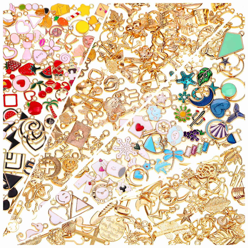 200Pcs Charms for Jewelry Making, Gikasa Assorted Jewelry Bangle Charms, Wholesale Mixed Bulk Metal Earring Charms for DIY Necklace Bracelet Jewelry Making and Crafting - NewNest Australia