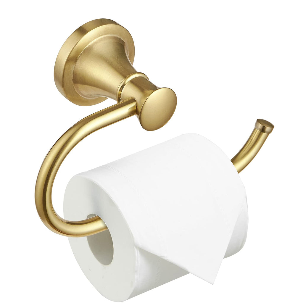 BESy Brushed Gold Toilet Tissue Paper Holder Brushed Gold Bathroom Accessories Toilet roll Paper Hanger, Wall Mounted, Rustproof - NewNest Australia