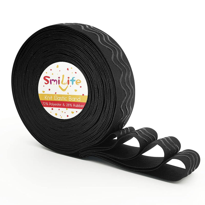 SmiLife Elastic Silicone Gripper Band for Clothing, Non Slip Sewing Elastic Band, 1 Inch x 12 Yards, Black - NewNest Australia