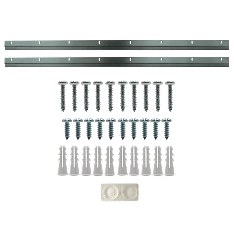 Professional 30” Cleats with Hardware - Includes Anchor, Screws and Bumpers - for Mirrors, Pictures, Art, Ledges & Cabinets - Z Bar Aluminum Cleat Hangers - 1 Pack - NewNest Australia