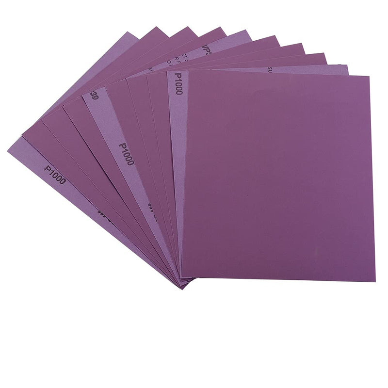 Sandpaper 1000 Grit, Wet Dry Sanding Sheets 9 x 11 Inch, Advanced White Fused Alumina Abrasive Sander Paper for Wood Furniture Finishing, Metal Sanding, Automotive Polishing, Purple,12-Sheets - NewNest Australia