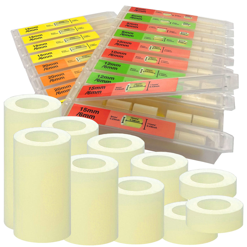 EEEEE 151pcs Nylon Spacers Round Plastic Spacers Wall Plate spacers for Screws Hardware spacers Standoff Assortment Kit, OD 11mm ID 6.2mm Length 3mm 4mm 5mm 8mm 10mm 12mm 15mm 18mm 20mm 25mm for M6 - NewNest Australia