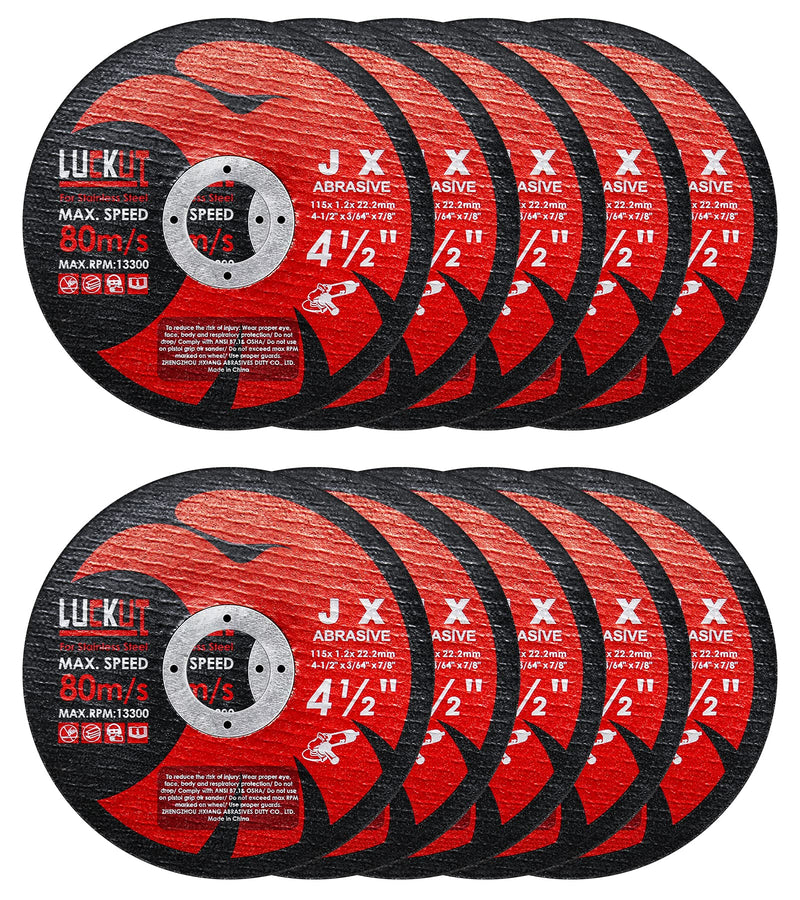 LUCKUT Cut-Off Wheels Cutting Wheel Disc 4-1/2"x3/64''x7/8'' Thin Metal Stainless Steel Cutting Cut Off Disc Blades Grinding Wheel for Angle Grinders 10-Pack - NewNest Australia