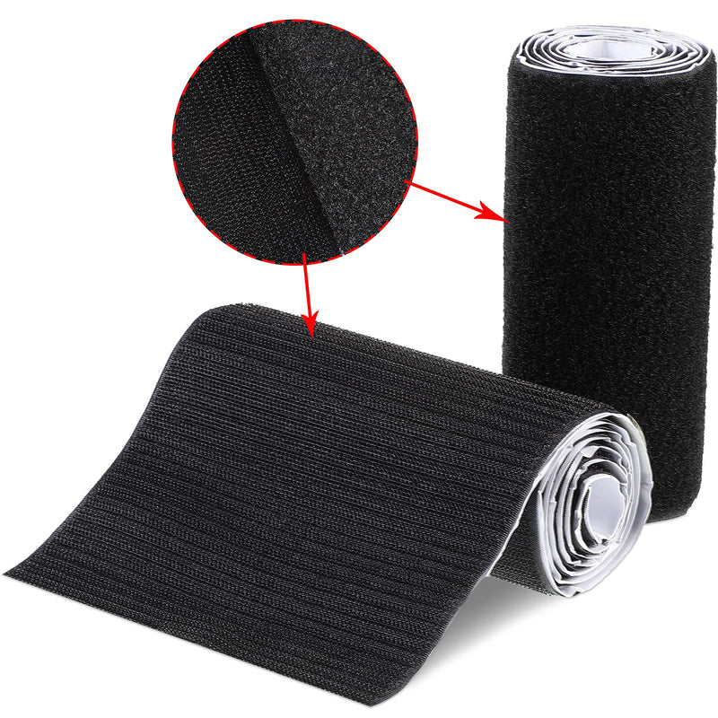 Hook and Loop Tape Double Sided Hook and Loop Tape with Adhesive Back Fastener Strip Reusable Double Side Hook Roll Sticky Glue Nylon Patch, Black (6 Inch Width 1 Yard Length) 6 Inch Width 1 Yard Length - NewNest Australia