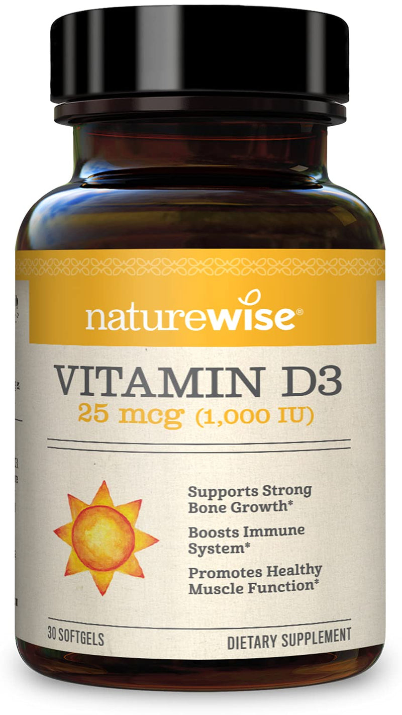 NatureWise Vitamin D3 1000iu (25 mcg) 1 Month Supply for Healthy Muscle Function, Bone Health and Immune Support, Non-GMO, Gluten Free in Cold-Pressed Olive Oil, Packaging May V, 30 Count 30 Count (Pack of 1) 1000 IUs - NewNest Australia