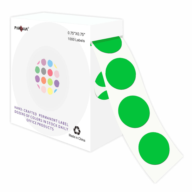 PARLAIM 3/4 Inch Roll Color Coding Labels,1000 per Roll Round Permanent Adhesive Color Coding Circle Dot Stickers for Classroom Office Home (Green) Green - NewNest Australia