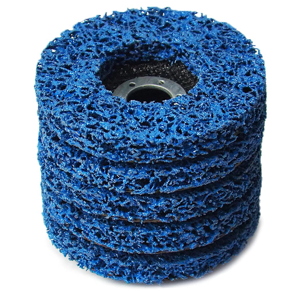 Ur-Excellent 4" x5/8'' Stripping Discs Rust Remover Wheel Remove Paint and Oxidation Poly Strip Wheel Disc Abrasive Angle Grinding Wheel - 5 Pack(Blue) - NewNest Australia