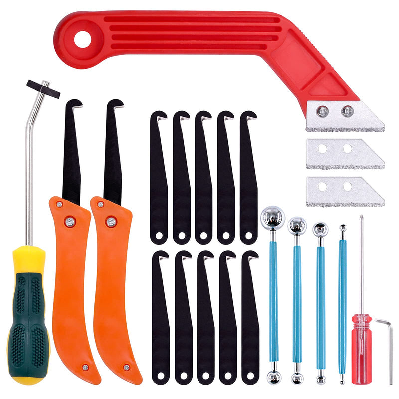 Mardatt 22 Pcs Grout Remover Tool Kit Includes Grout Saw with Knife, Screwdriver and Ball Stylus Dotting Tools, Edges Caulking Tools, Caulking Edge Tool, Grout Cleaner for Tile Joints Seams Corner - NewNest Australia